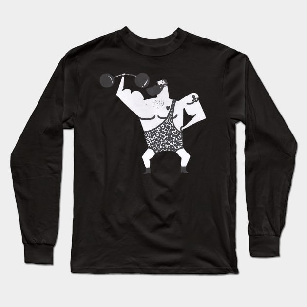 Strong Man, looking good muscle man! Long Sleeve T-Shirt by krisevansart